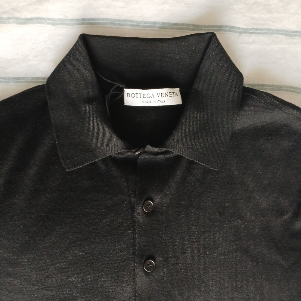 NWT Bottega Veneta Polo Shirt Black size 46 (Large)